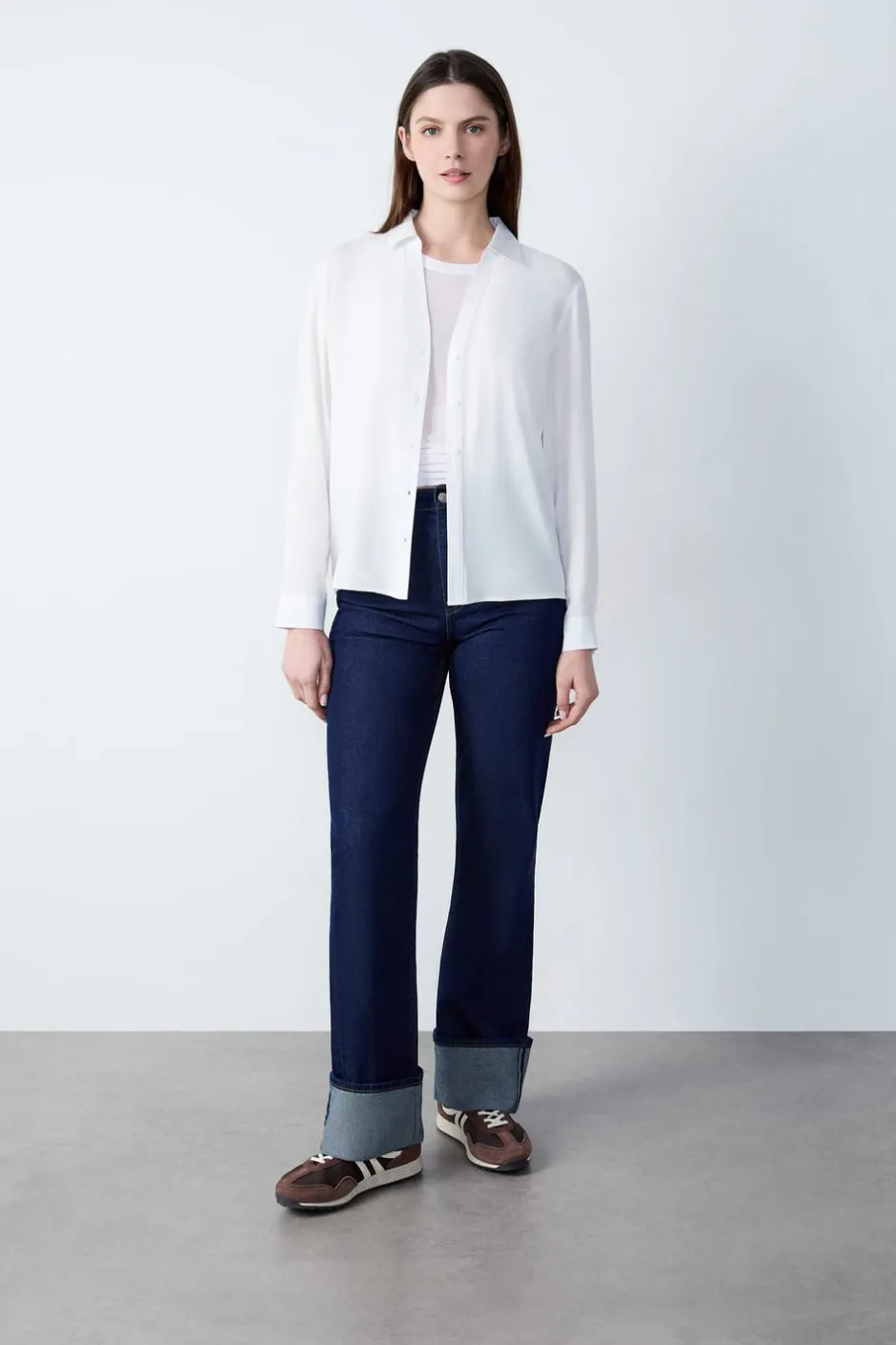 ETAM Camisas Fluidas|Camisas Clásicas|Camisas de manga larga BLANCO