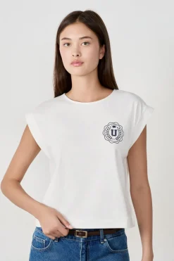 ETAM Cuello Redondo|Manga Corta|Camiseta de algodón con estampado BEIGE