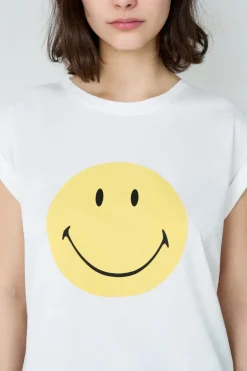 ETAM Partes De Arriba De Pijama|Los Pijamas Más Responsables|Camiseta de algodón de manga corta Smiley®ORIGINALS BLANCO