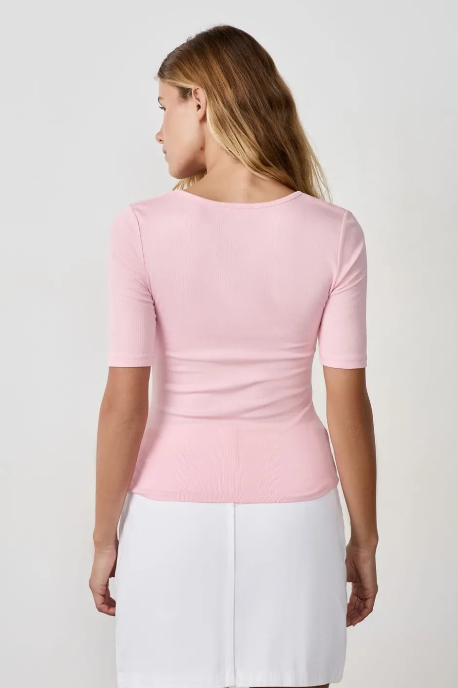 ETAM Cuello Redondo|Camisetas|Camiseta de manga 3/4 ROSA CLARO