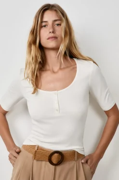 ETAM Cuello Redondo|Camisetas|Camiseta de manga 3/4 BLANCO