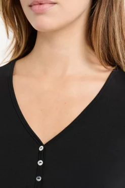 ETAM Pijamas Esenciales|Partes De Arriba De Pijama|Camiseta de manga larga de pijama de modal NEGRO