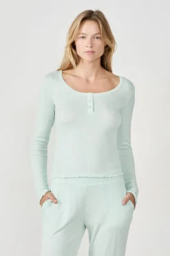 ETAM Partes De Arriba De Pijama|Los Pijamas Más Responsables|Camiseta de pijama CELADÓN