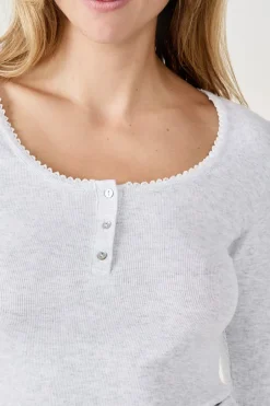 ETAM Partes De Arriba De Pijama|Los Pijamas Más Responsables|Camiseta de pijama GRIS CLAIR