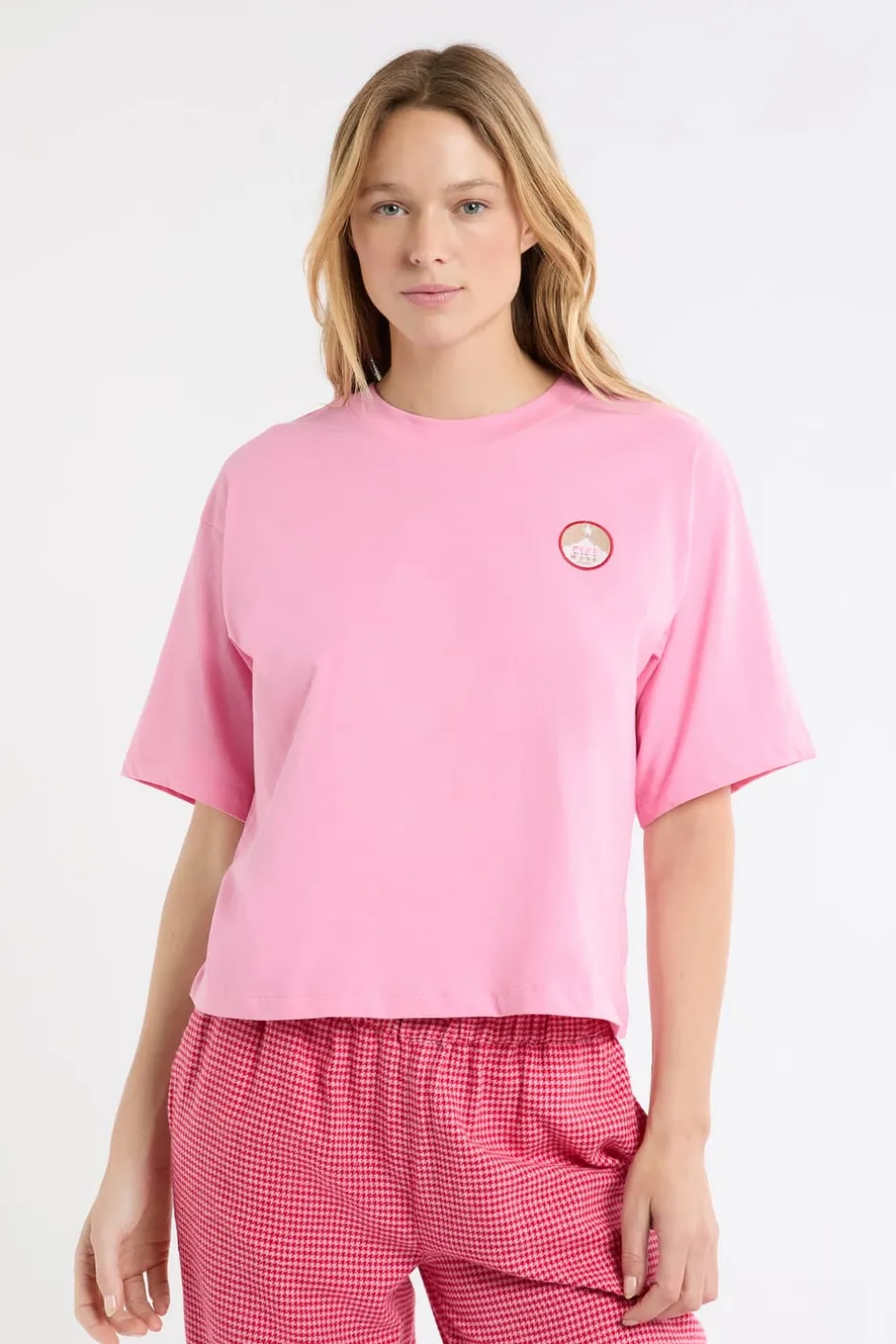ETAM Los Pijamas Más Responsables|Partes De Arriba De Pijama|Camiseta de pijama de algodón con estampado ROSA