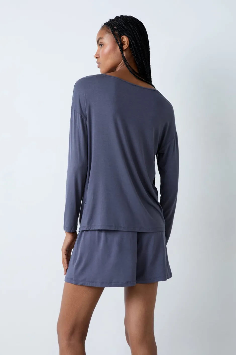 ETAM Pijamas Esenciales|Partes De Arriba De Pijama|Camiseta de pijama de manga larga de modal GRIS