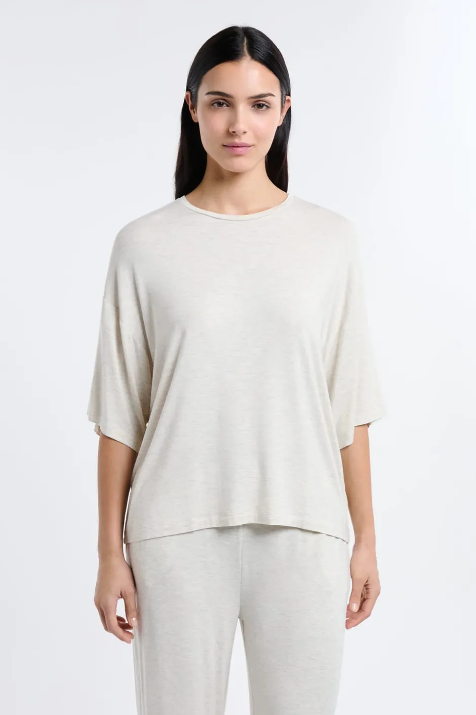 ETAM Los Pijamas Más Responsables|Pijamas Esenciales|Camiseta de pijama de modal BEIGE