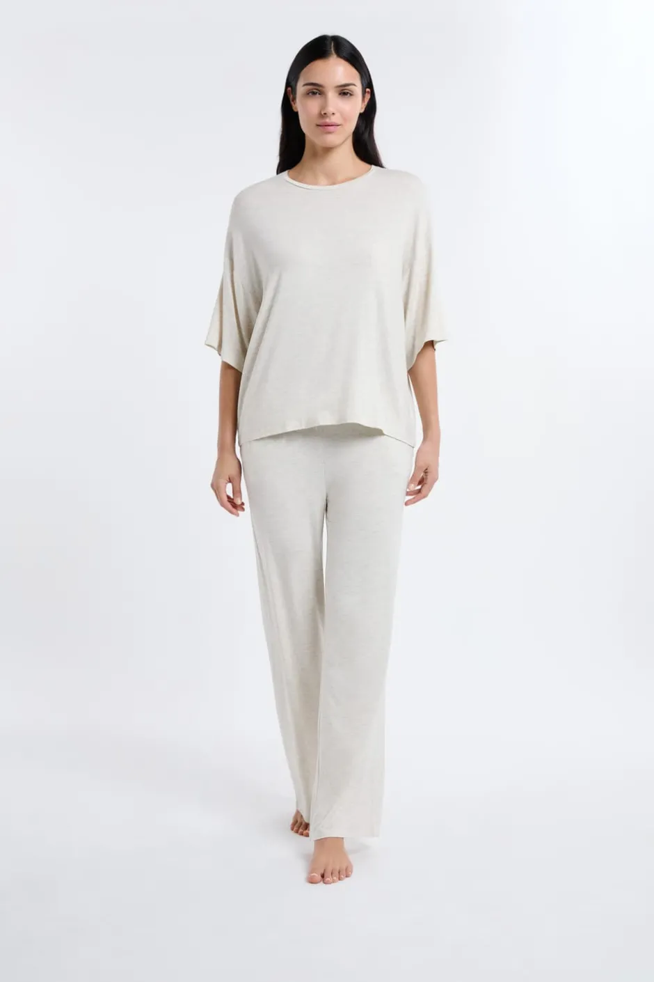 ETAM Los Pijamas Más Responsables|Pijamas Esenciales|Camiseta de pijama de modal BEIGE