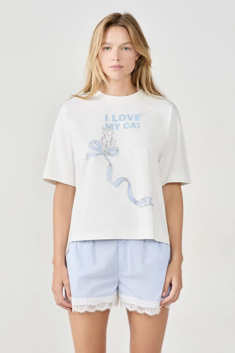 ETAM Partes De Arriba De Pijama|Los Pijamas Más Responsables|Camiseta de pijama estampada BLANCO