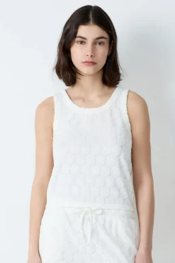 ETAM Partes De Arriba De Pijama|Los Pijamas Más Responsables|Camiseta de tirantes en rizo de algodón Smiley®ORIGINALS BLANCO