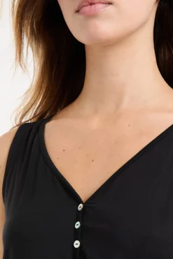 ETAM Pijamas Esenciales|Partes De Arriba De Pijama|Camiseta de tirantes lisa NEGRO
