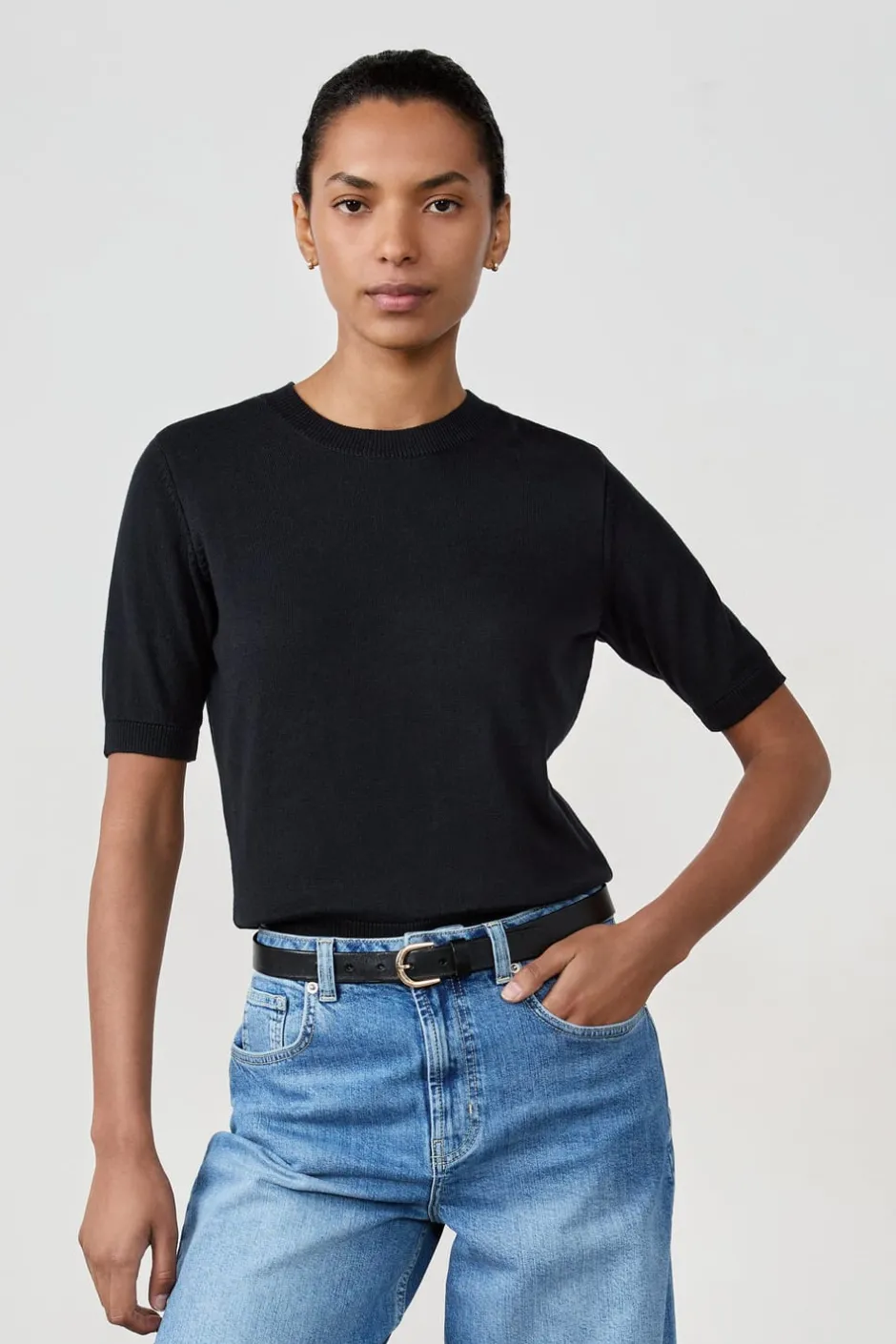 ETAM Cuello Redondo|Jerséis|Camiseta manga corta cuello redondo NEGRO