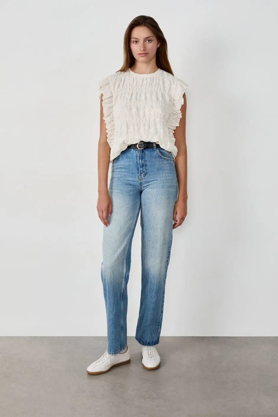 ETAM Cuello Redondo|Camiseta sin mangas ECRU