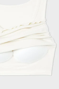 ETAM Cuello Redondo|Tops Sin Mangas|Camiseta sin mangas con sujetador integrado crudo