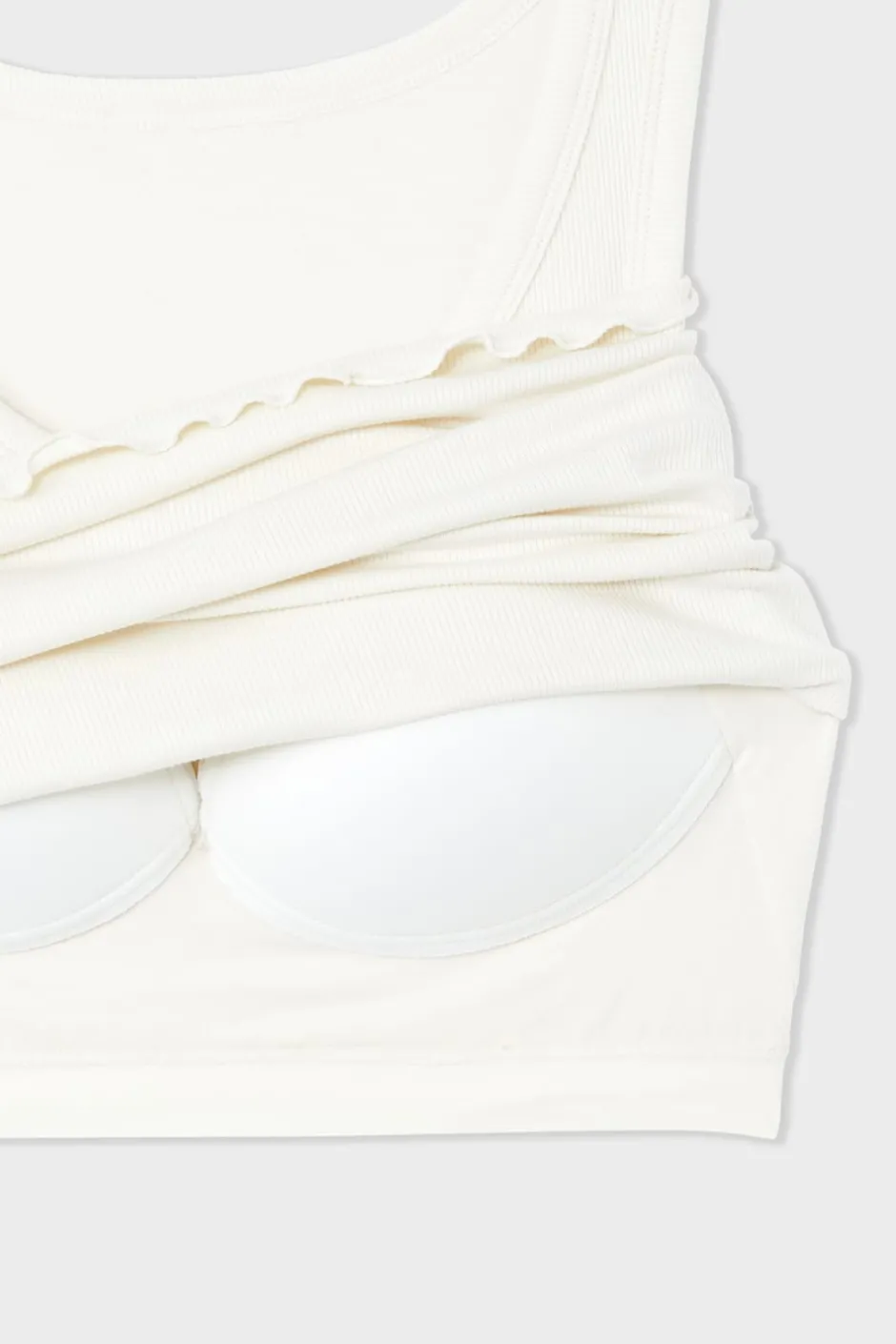 ETAM Cuello Redondo|Tops Sin Mangas|Camiseta sin mangas con sujetador integrado crudo