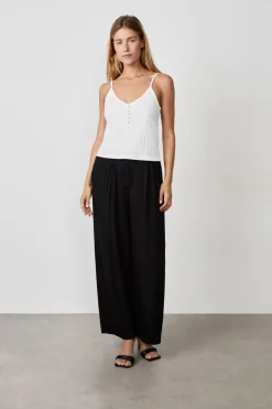 ETAM Cuello En V|Tops Sin Mangas|Camiseta sin mangas de algodón con tirantes finos BLANCO
