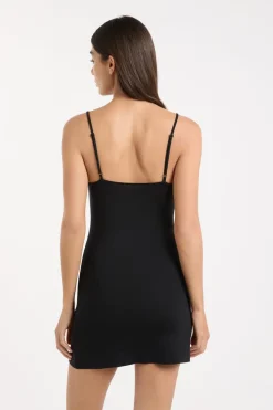 ETAM Los Pijamas Más Responsables|Pijamas Esenciales|Camisón con detalles de encaje NEGRO