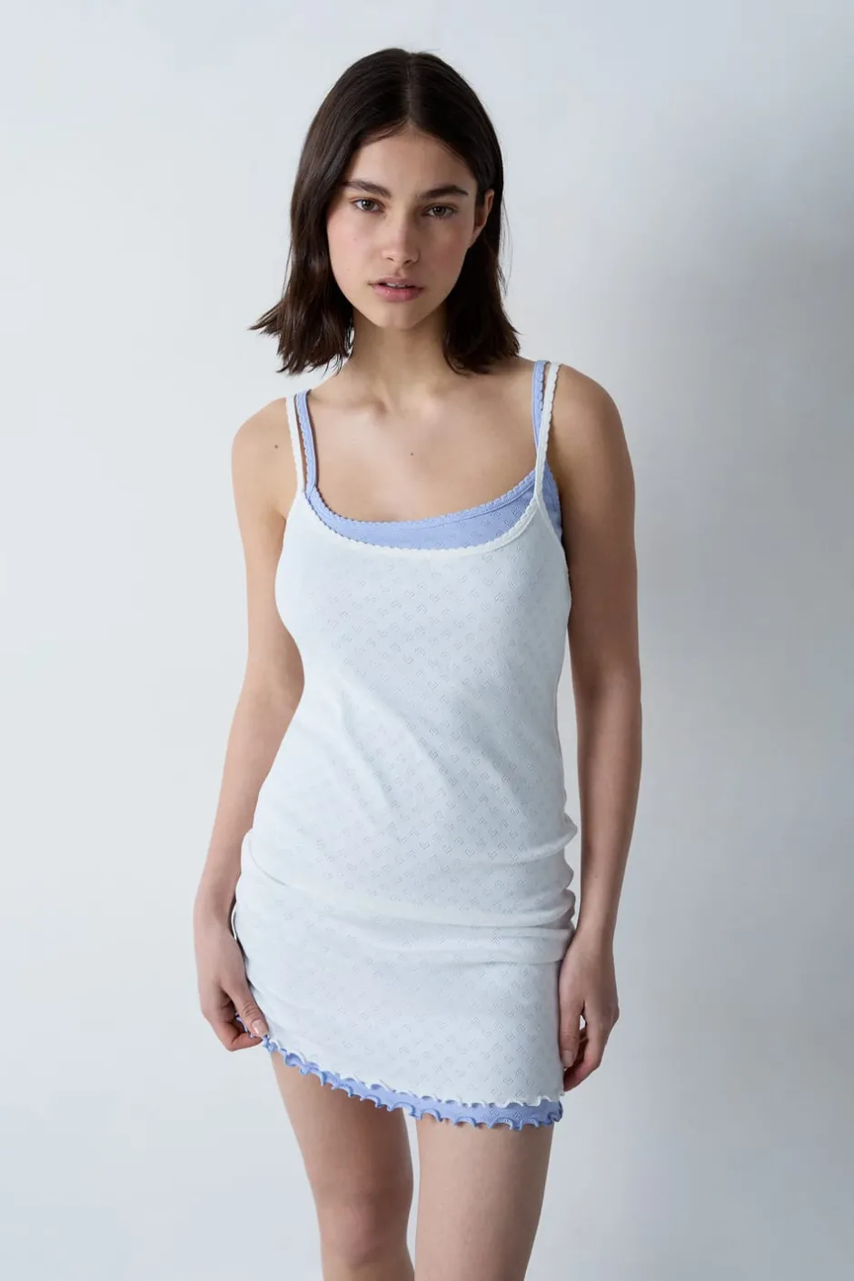 ETAM Camisones De Tirantes|Los Pijamas Más Responsables|Camisón corto de algodón estampado BLANCO