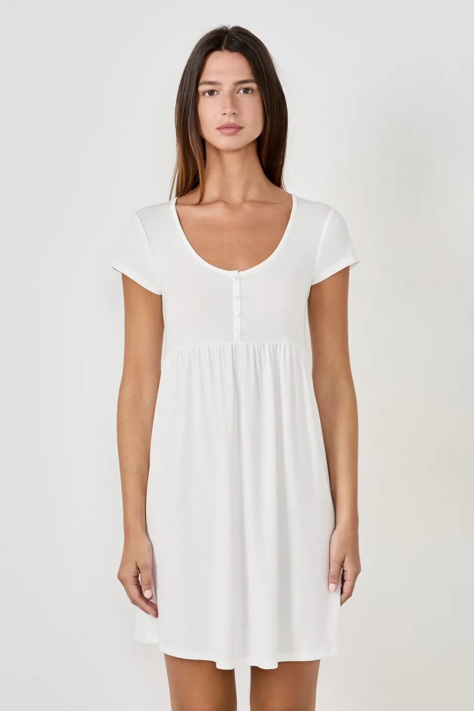 ETAM Pijamas Esenciales|Camisones De Tirantes|Camisón de manga corta BLANCO