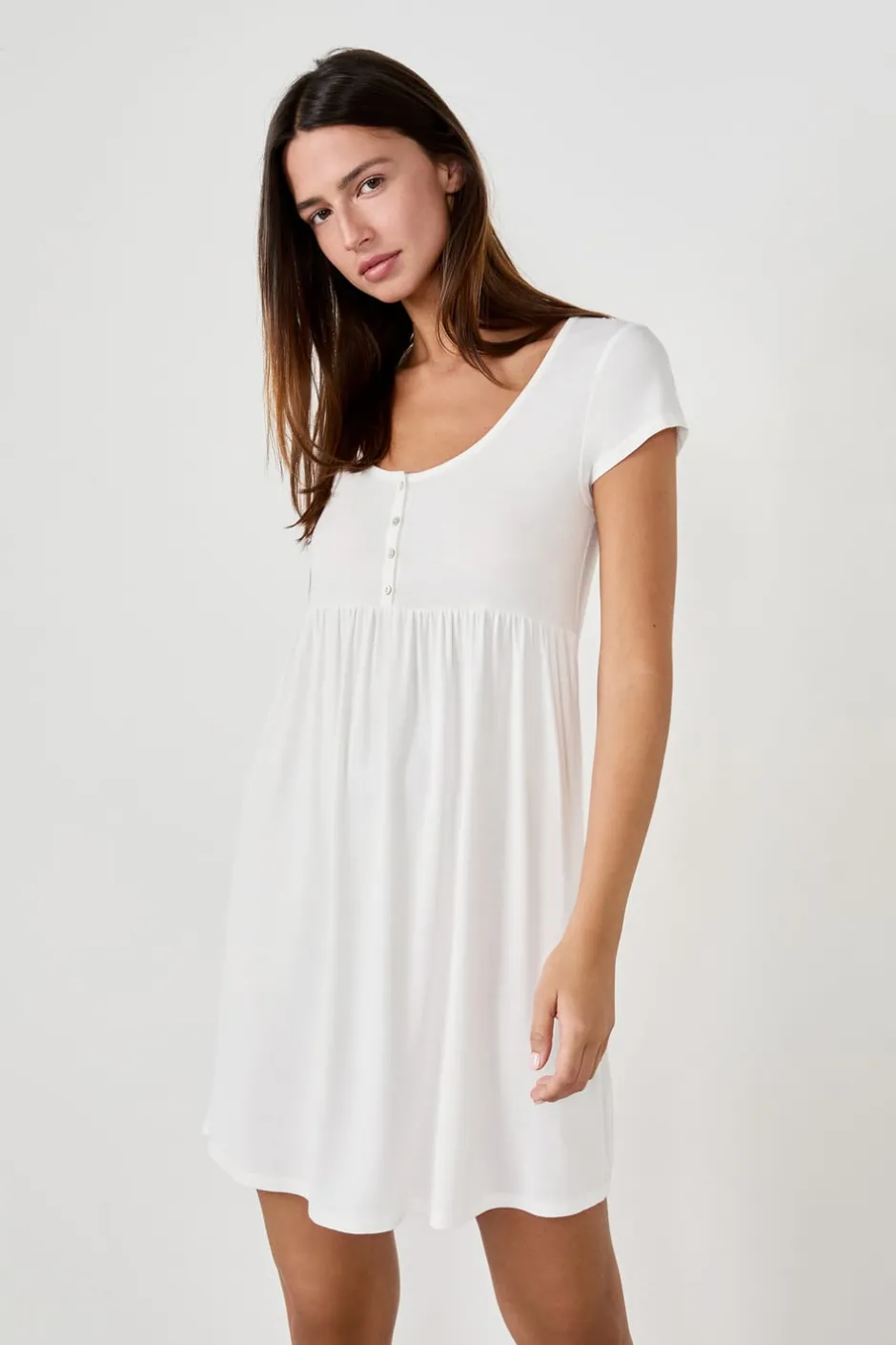 ETAM Pijamas Esenciales|Camisones De Tirantes|Camisón de manga corta BLANCO