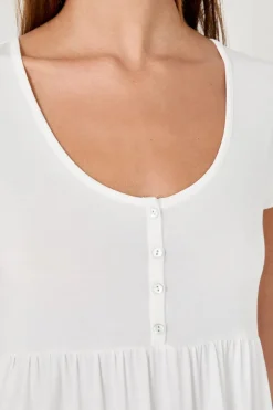 ETAM Pijamas Esenciales|Camisones De Tirantes|Camisón de manga corta BLANCO