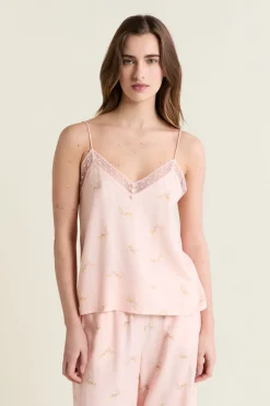 ETAM Los Pijamas Más Responsables|Partes De Arriba De Pijama|Caraco satiné à motifs ROSE