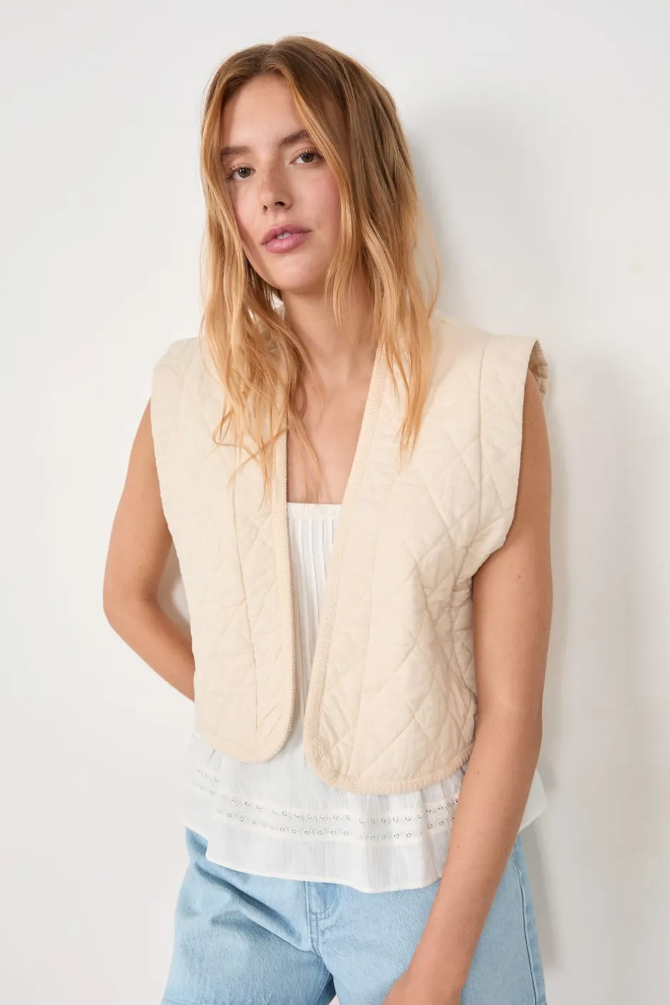 ETAM Chaquetas|Chaquetas Sin Mangas|Chaleco acolchado de algodón sin mangas LINO