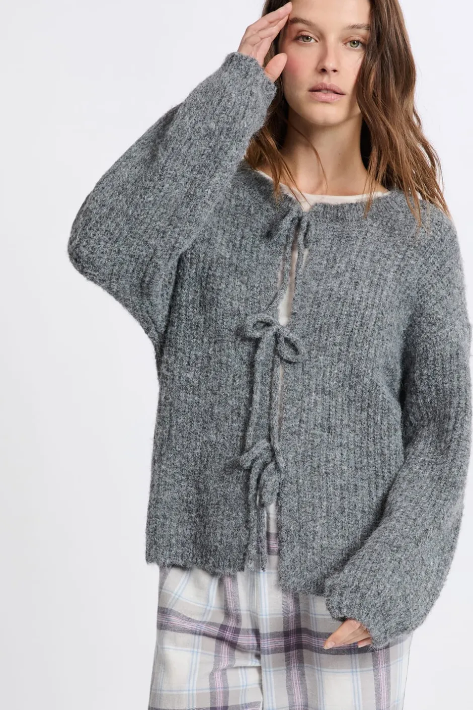 ETAM Los Pijamas Más Responsables|Ponchos, Sudaderas Y Chaquetas|Chaleco con lazo GRIS
