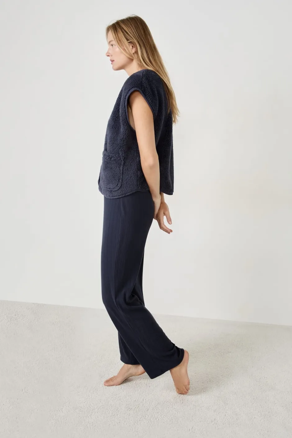 ETAM Pijamas Calentitos|Ponchos, Sudaderas Y Chaquetas|Chaleco sin mangas AZUL NOCHE