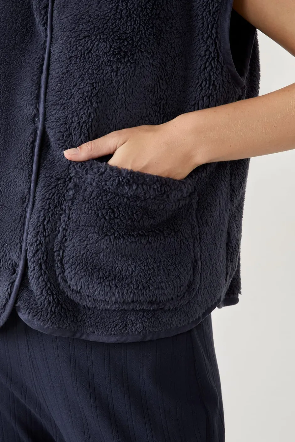 ETAM Pijamas Calentitos|Ponchos, Sudaderas Y Chaquetas|Chaleco sin mangas AZUL NOCHE