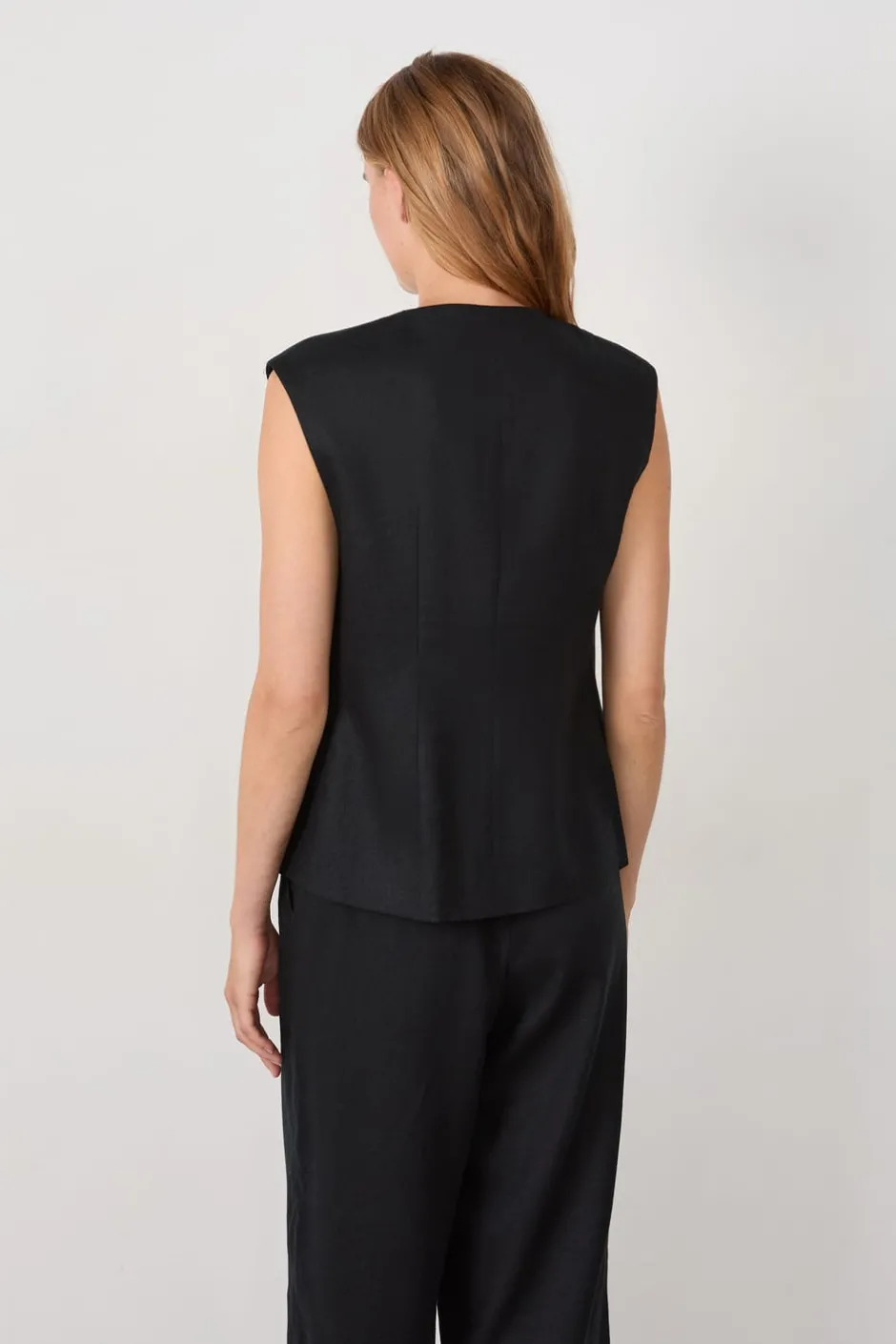 ETAM Chaquetas Sin Mangas|Sin Mangas|Chaleco sin mangas con botones NEGRO