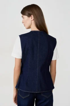 ETAM Chaquetas Sin Mangas|Chaquetas Vaqueras|Chaleco sin mangas con botones VAQUEROS