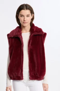 ETAM Homewear|Los Pijamas Más Responsables|Chaleco sin mangas con efecto polar BURDEOS GRANATE