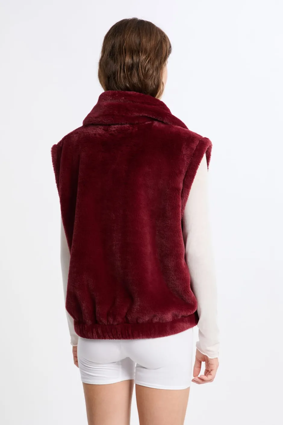 ETAM Homewear|Los Pijamas Más Responsables|Chaleco sin mangas con efecto polar BURDEOS GRANATE