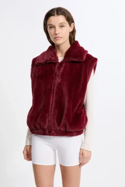 ETAM Homewear|Los Pijamas Más Responsables|Chaleco sin mangas con efecto polar BURDEOS GRANATE