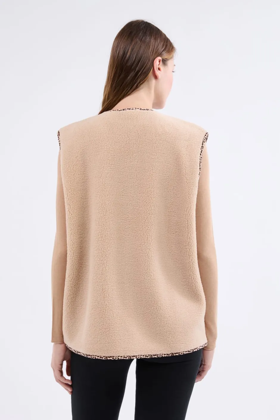 ETAM Pijamas Calentitos|Ponchos, Sudaderas Y Chaquetas|Chaleco sin mangas con efecto sherpa BEIGE