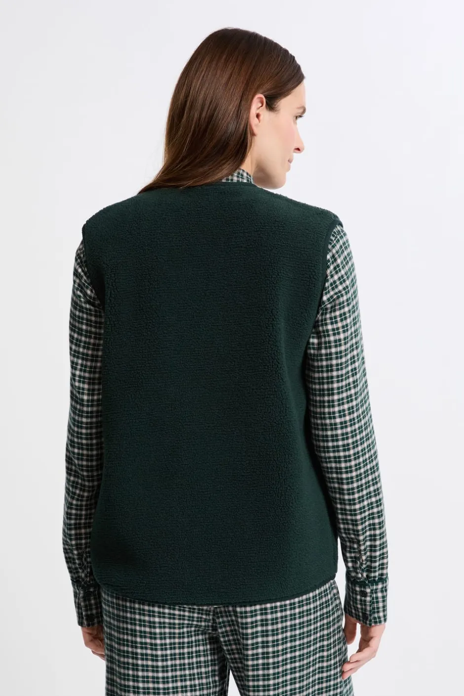 ETAM Pijamas Calentitos|Ponchos, Sudaderas Y Chaquetas|Chaleco sin mangas con efecto sherpa ESMERALDA