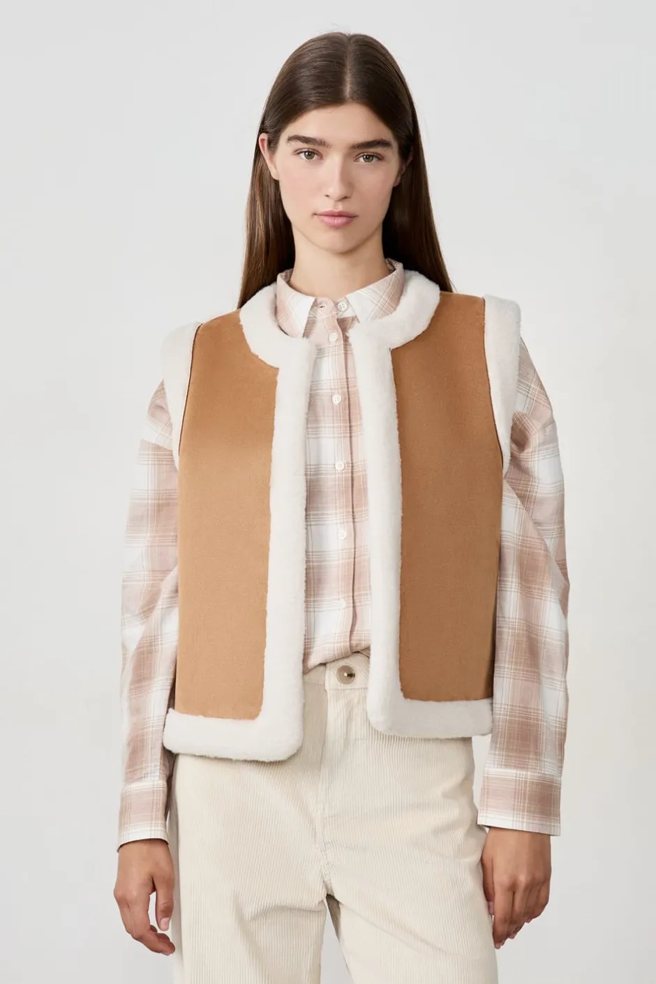 ETAM Chaquetas Sin Mangas|Chaleco sin mangas de piel sintética DUNE