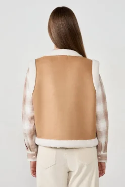 ETAM Chaquetas Sin Mangas|Chaleco sin mangas de piel sintética DUNE