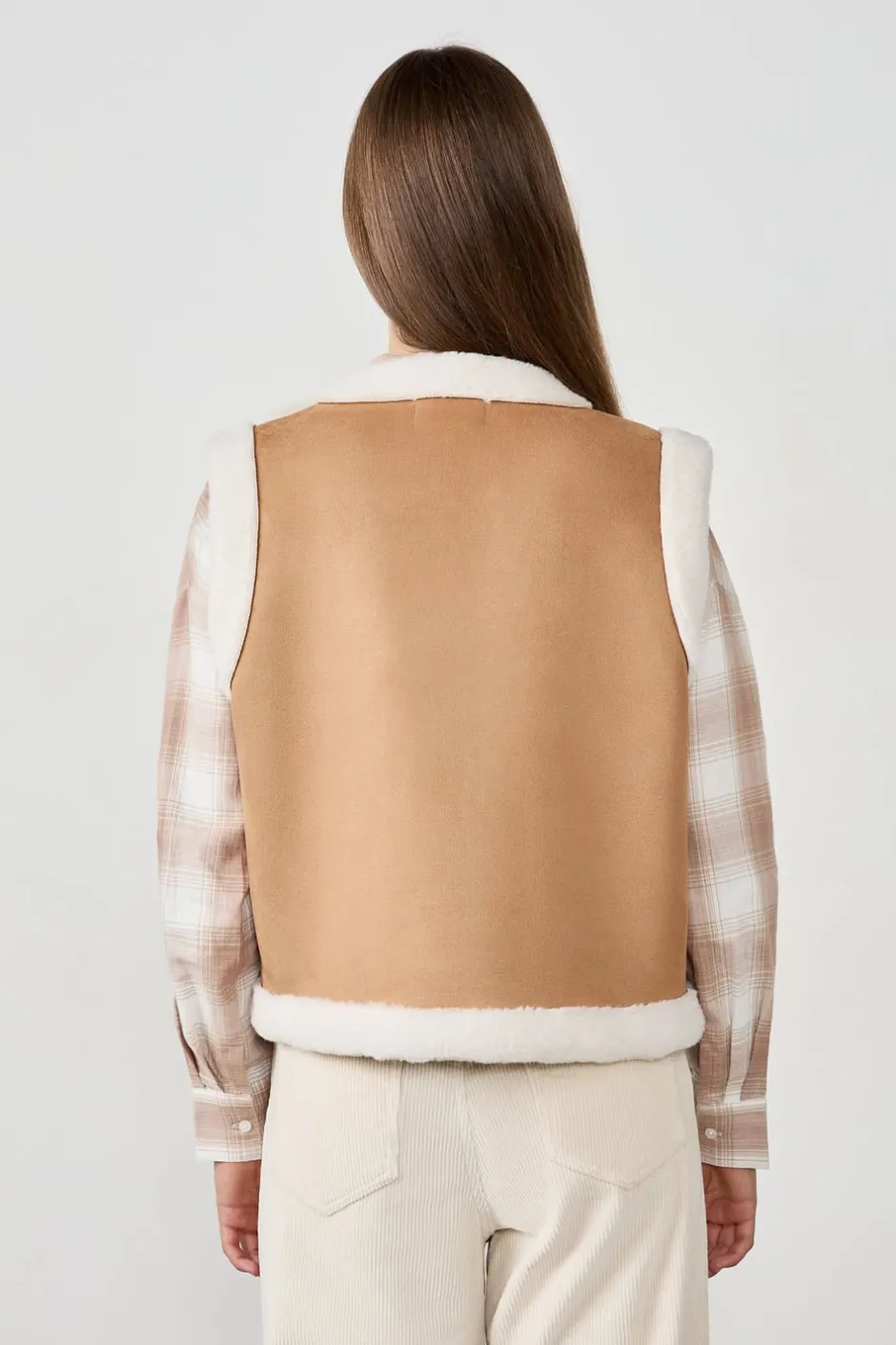 ETAM Chaquetas Sin Mangas|Chaleco sin mangas de piel sintética DUNE