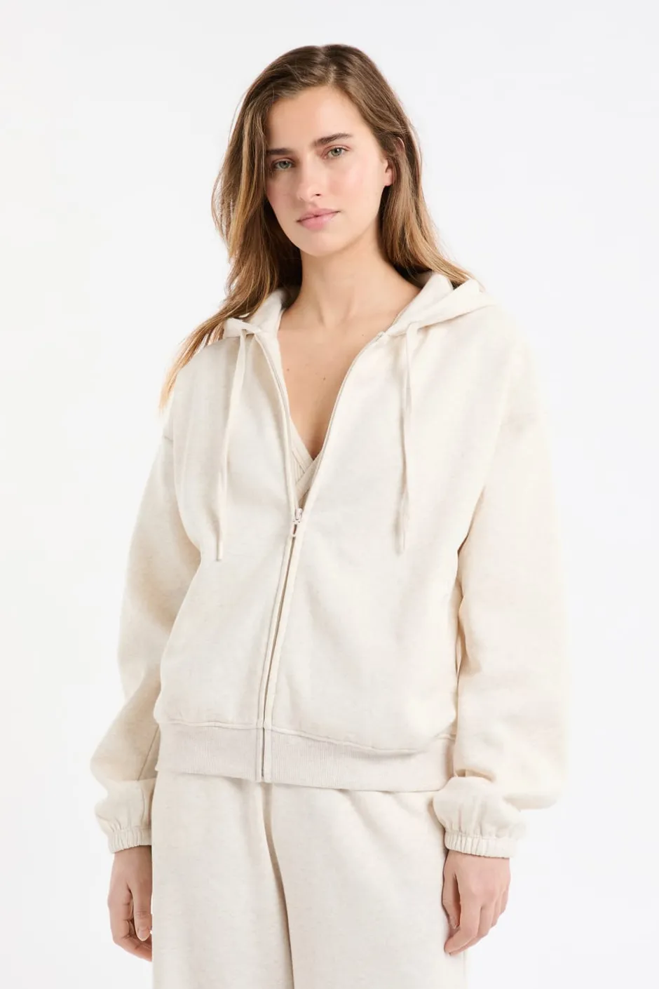 ETAM Homewear|Ponchos, Sudaderas Y Chaquetas|Chaqueta con capucha y algodón BEIGE