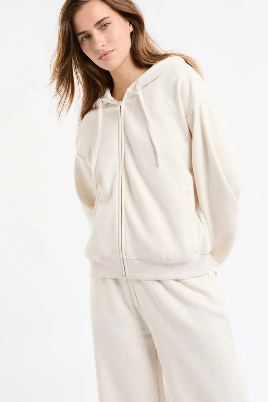 ETAM Homewear|Ponchos, Sudaderas Y Chaquetas|Chaqueta con capucha y algodón BEIGE
