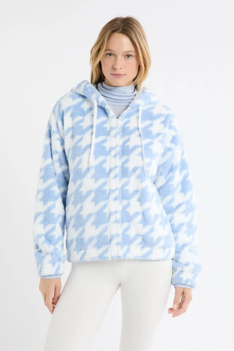 ETAM Los Pijamas Más Responsables|Ponchos, Sudaderas Y Chaquetas|Chaqueta con estampado efecto polar Azul