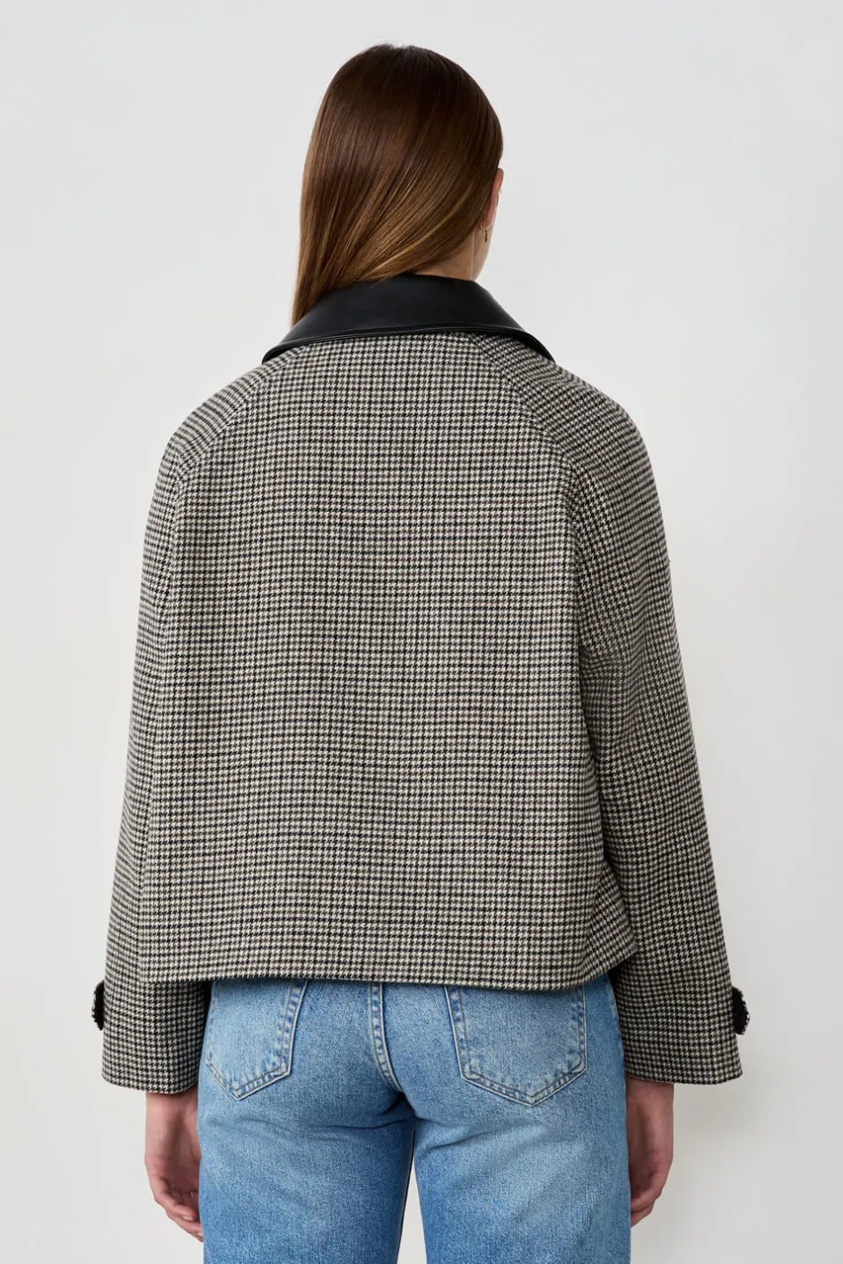 ETAM Chaquetas|Chaqueta corta de jacquard con lana BEIGE