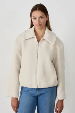 ETAM Chaquetas|Abrigos Cortos|Chaqueta de piel sintética BLANCO