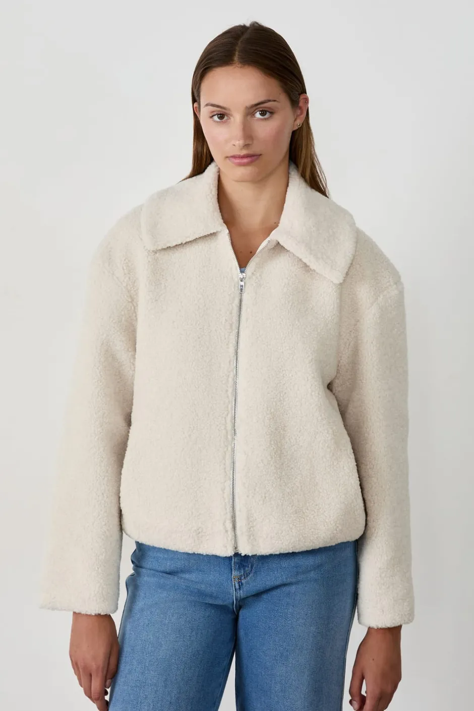 ETAM Chaquetas|Abrigos Cortos|Chaqueta de piel sintética BLANCO