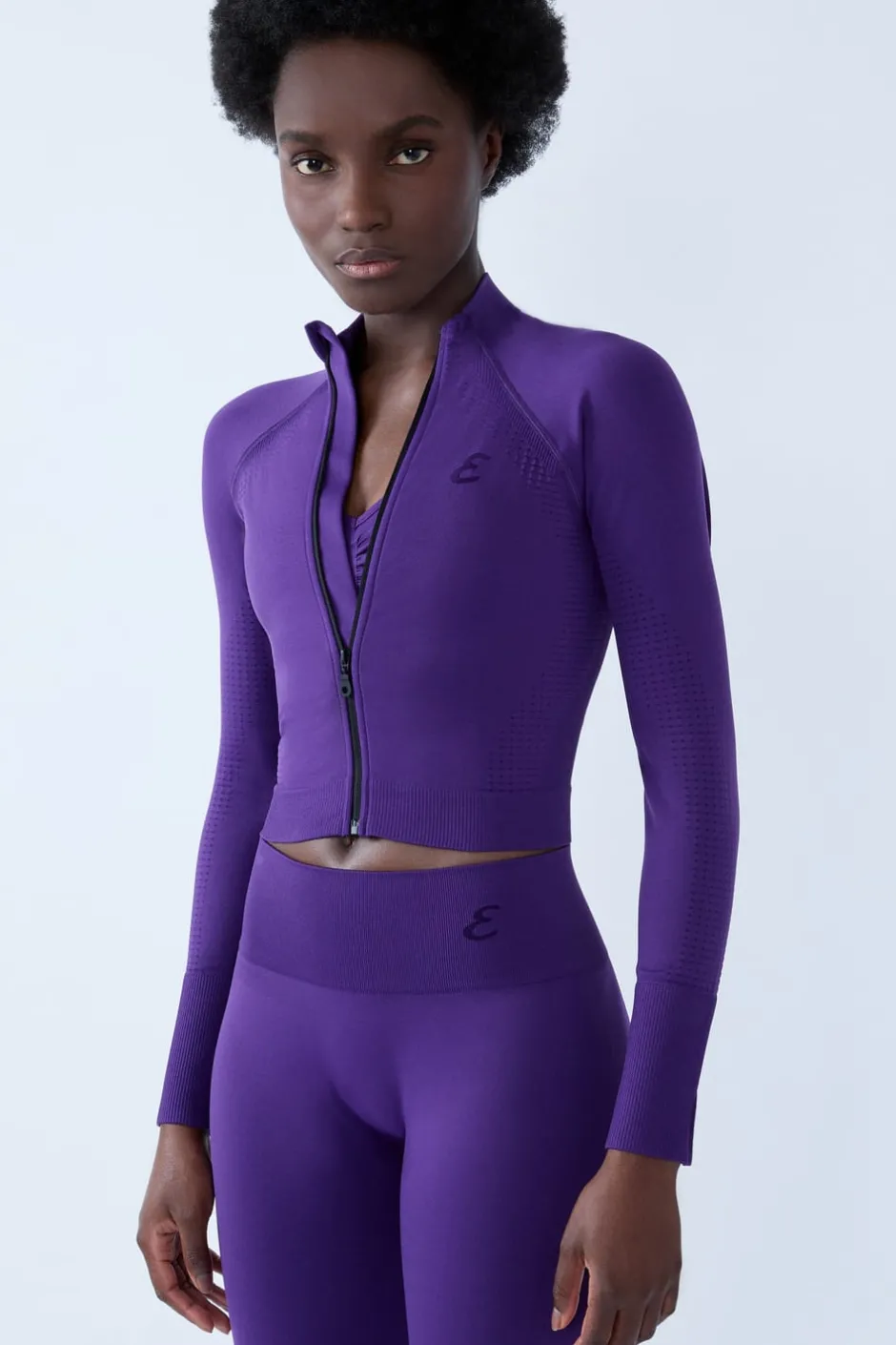 ETAM Tops Deporte|Braguitas Deportivas|Chaqueta deportiva de manga larga VIOLETA