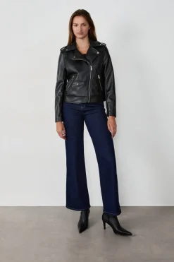 ETAM Chaquetas|Chaqueta efecto cuero NEGRO