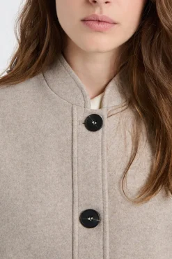 ETAM Abrigos Cortos|Abrigos|Chaqueta sin mangas con lana BEIGE
