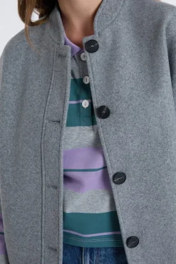 ETAM Abrigos Cortos|Abrigos|Chaqueta sin mangas con lana GRIS